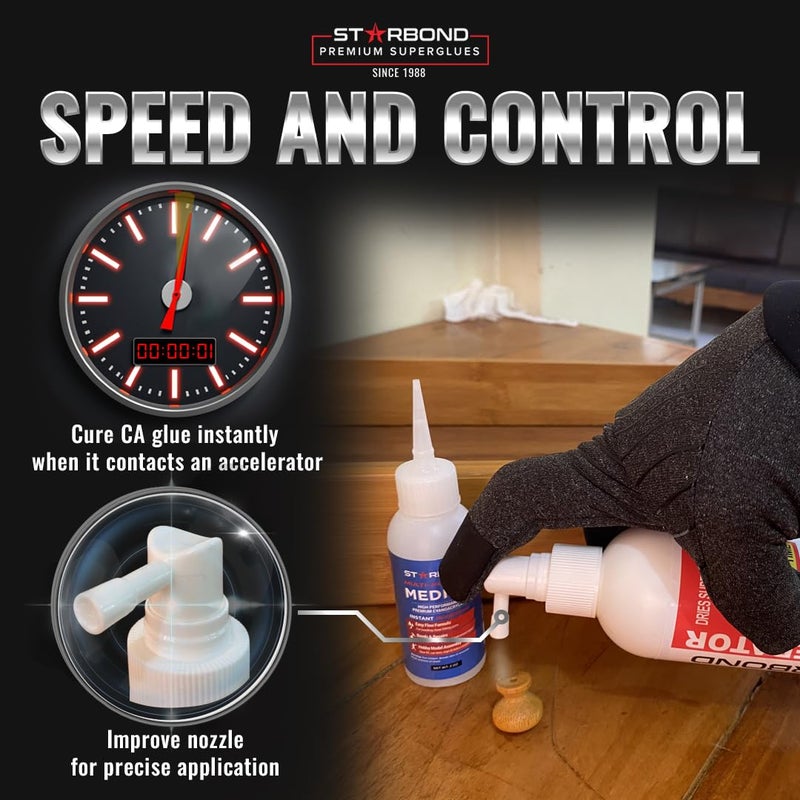 Starbond Pinocchio Pump CA Glue Accelerator, Instantly Dries Super Glue, 8 oz - Image 3